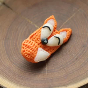 handmade brošňa oranžová líška miniberry