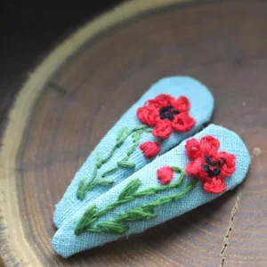 vyšívané sponky do vlasov vlčí mak miniberry